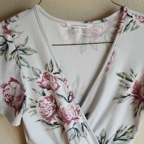 Caution To The Wind Peplum Cinched Surplice - Picture 2 of 6